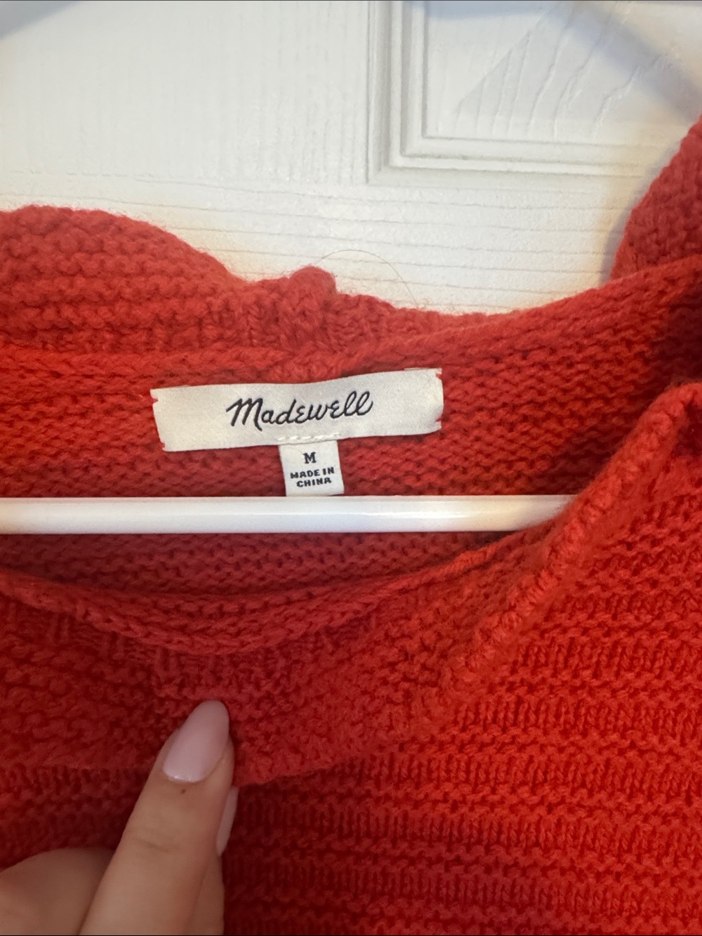 Madewell Red Ruffle-Neck Crew Sweater - Picture 3 of 4